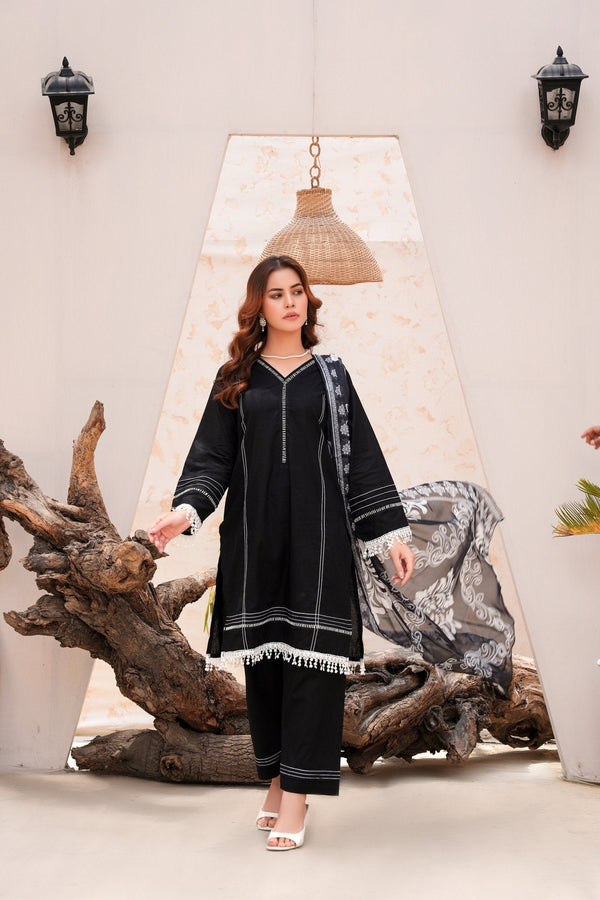Black Premium Lawn Ready To Wear - 411
