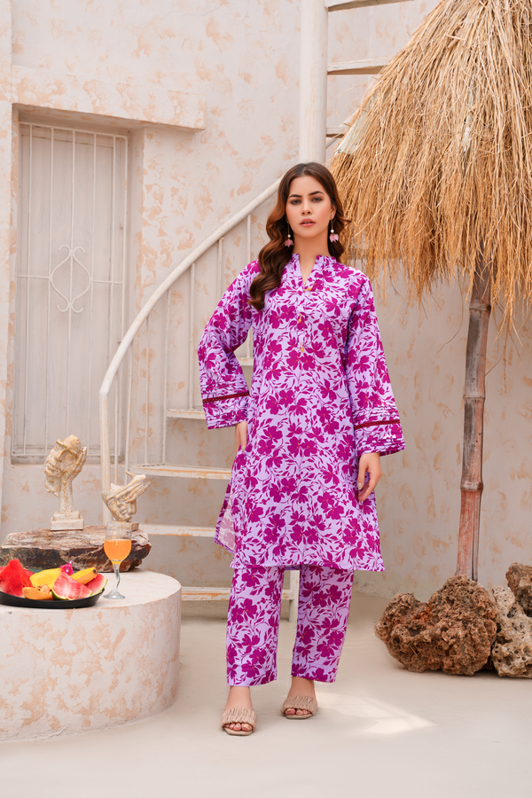 Purple Premium Lawn Ready To Wear - 416