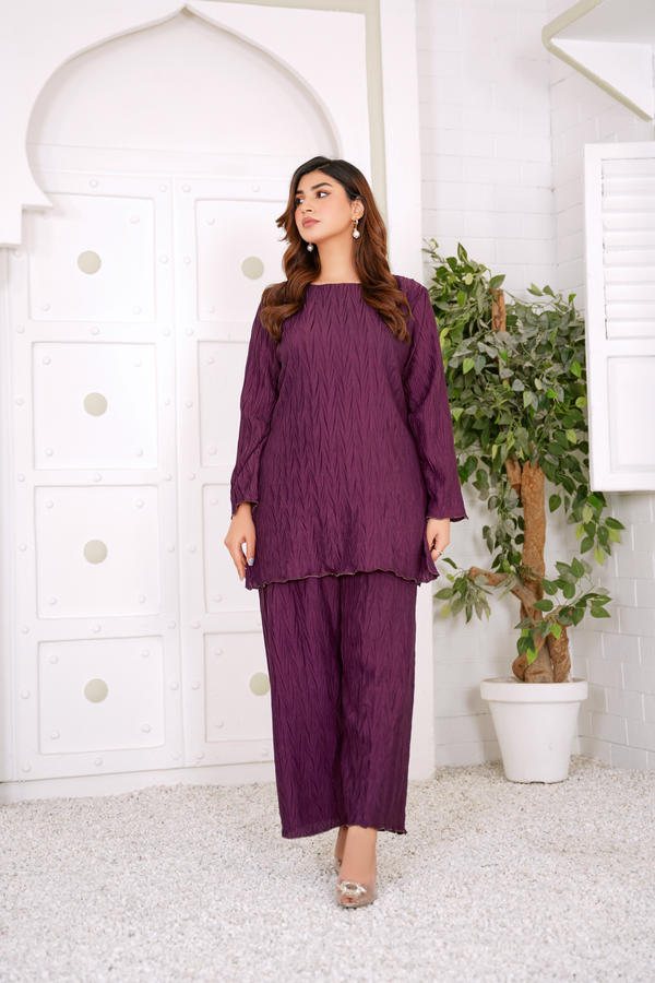 Raya: Burgundy Plated CO-ORD - 388