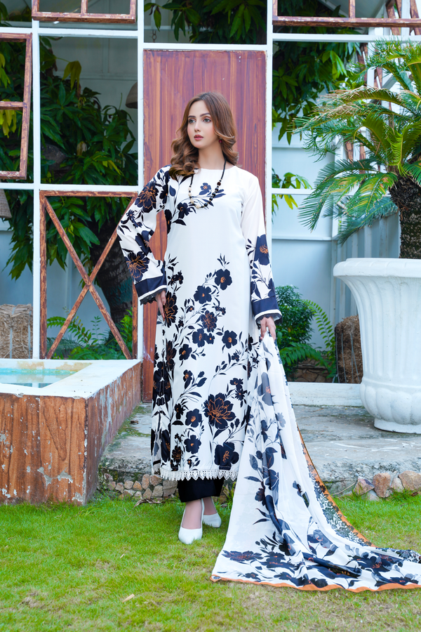 Rosina: Black And White Long Shirt With Laces - 440